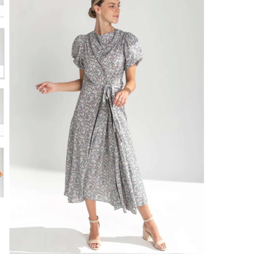 Grey Floral Dress